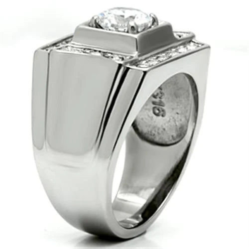 2 ct. Round Cut Cubic Zirconia Ring for Men in Stainless Steel