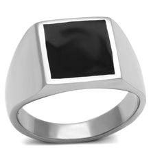 Men's Black Square Fashion Ring in Stainless Steel