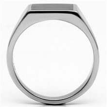 Men's Black Square Fashion Ring in Stainless Steel