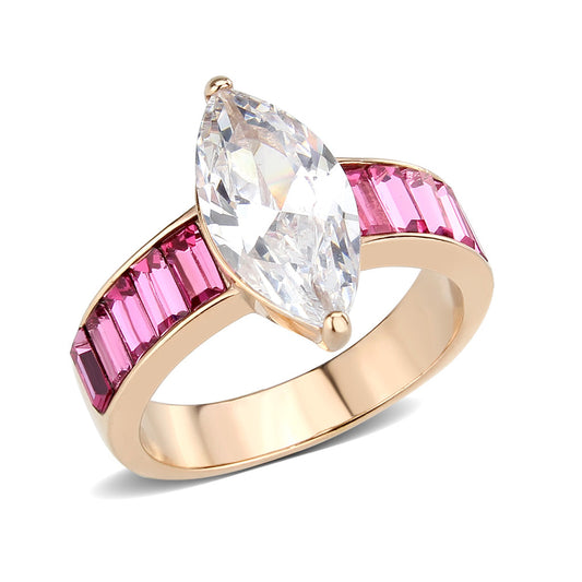 Elegant Marquise Cut Ring with Ruby Accents