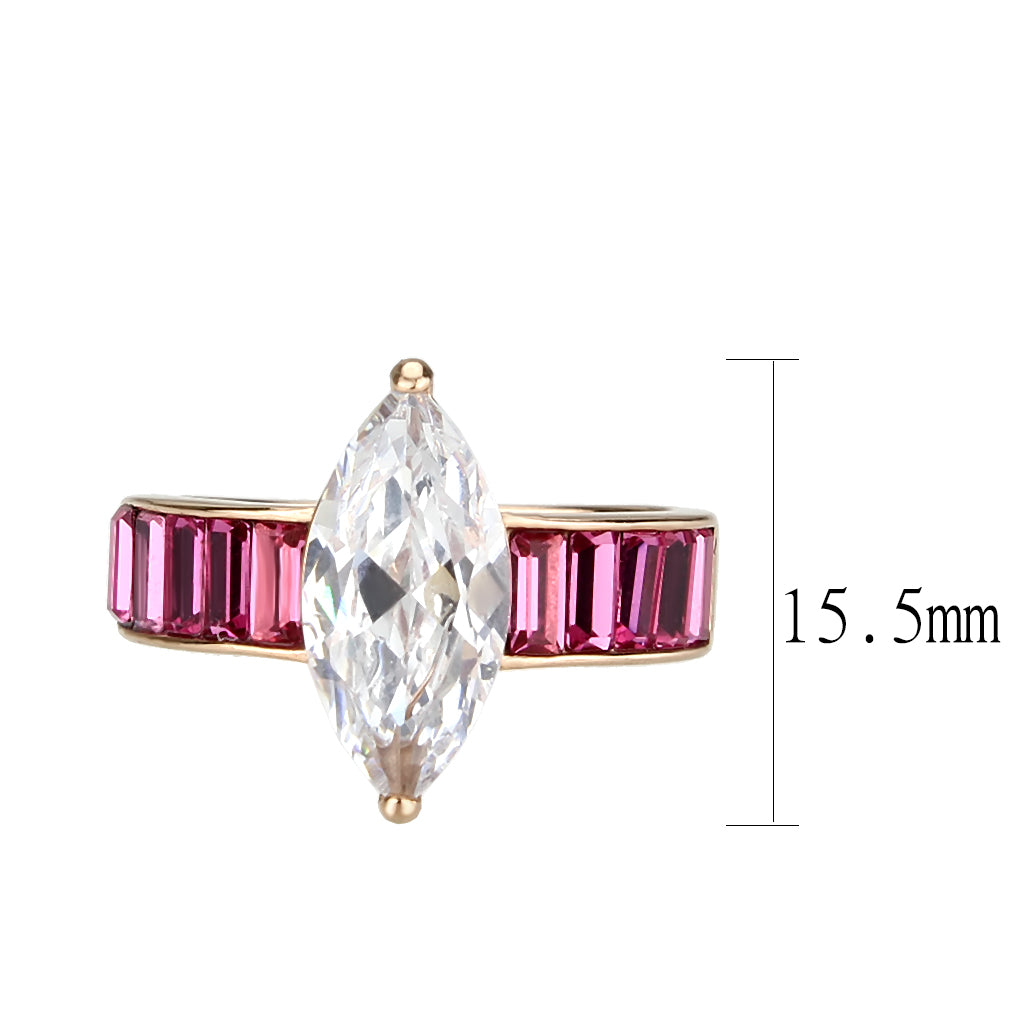 Elegant Marquise Cut Ring with Ruby Accents