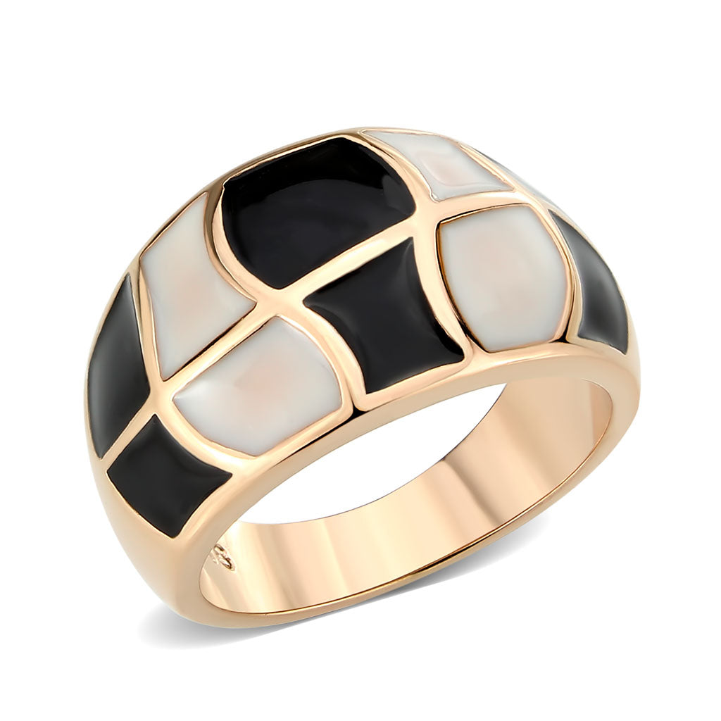 Black and White Rose Gold Band Ring