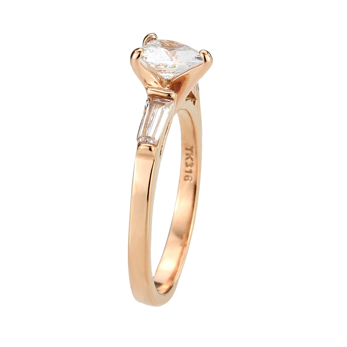 Minimalist Rose Gold Heart Shaped Cubic Zirconia Ring